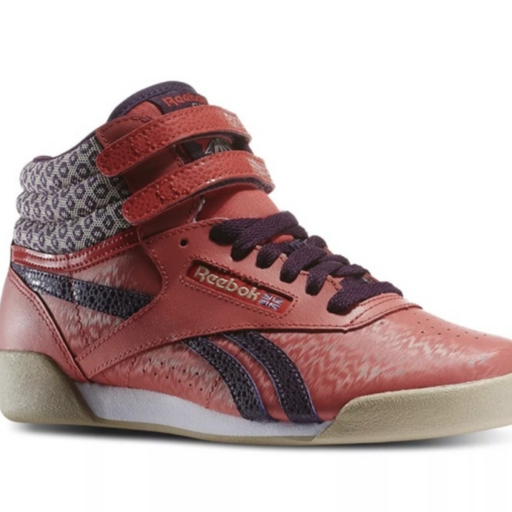 Reebok freestyle poppy pink high top sneakers